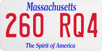MA license plate 260RQ4