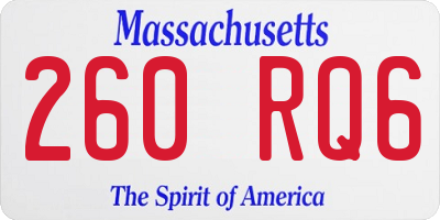 MA license plate 260RQ6