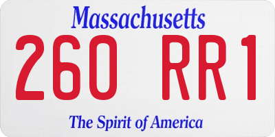 MA license plate 260RR1