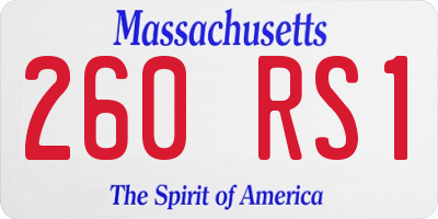 MA license plate 260RS1
