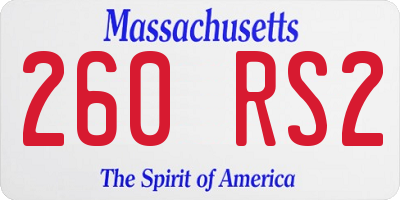 MA license plate 260RS2