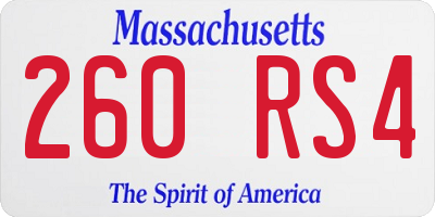 MA license plate 260RS4