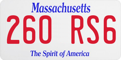 MA license plate 260RS6