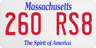 MA license plate 260RS8