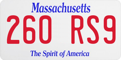 MA license plate 260RS9