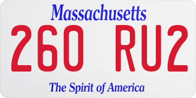 MA license plate 260RU2