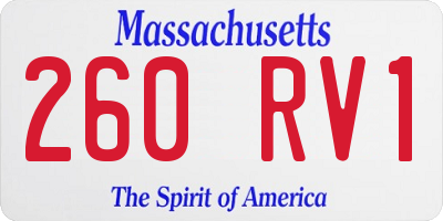 MA license plate 260RV1