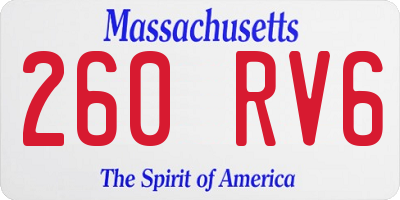 MA license plate 260RV6