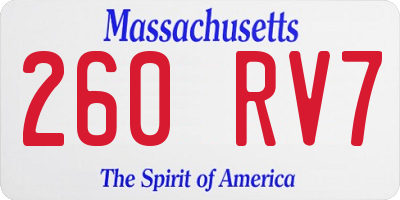MA license plate 260RV7