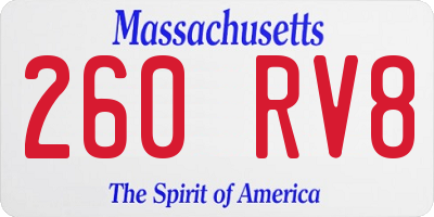 MA license plate 260RV8