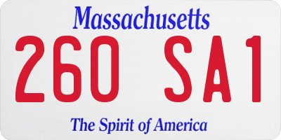 MA license plate 260SA1
