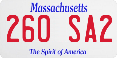 MA license plate 260SA2