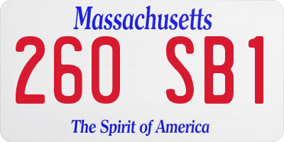 MA license plate 260SB1