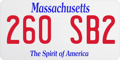 MA license plate 260SB2