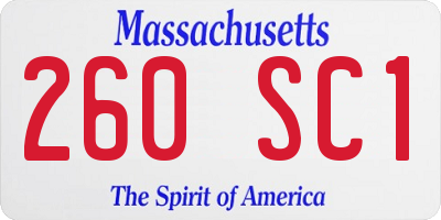 MA license plate 260SC1
