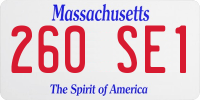 MA license plate 260SE1