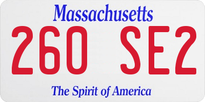 MA license plate 260SE2