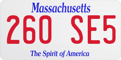 MA license plate 260SE5