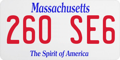 MA license plate 260SE6