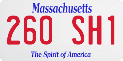 MA license plate 260SH1