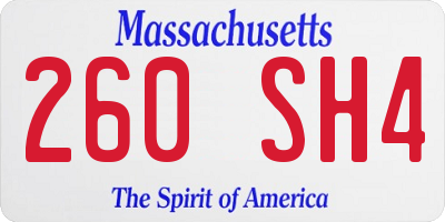MA license plate 260SH4
