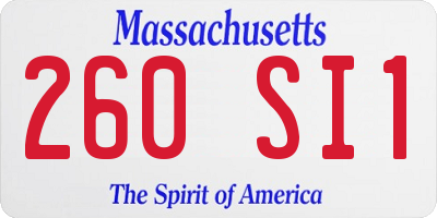 MA license plate 260SI1