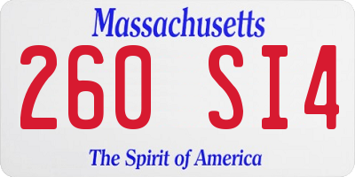MA license plate 260SI4