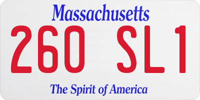 MA license plate 260SL1