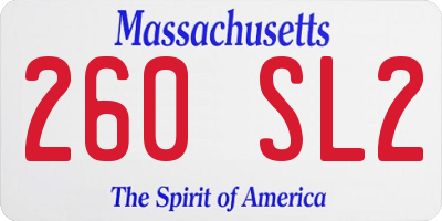 MA license plate 260SL2