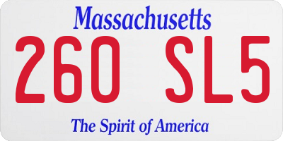 MA license plate 260SL5