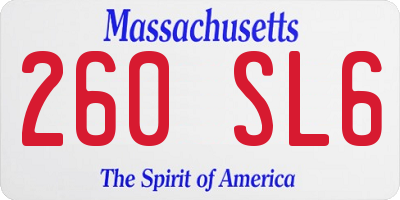 MA license plate 260SL6
