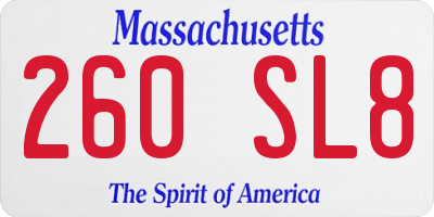 MA license plate 260SL8