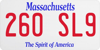 MA license plate 260SL9