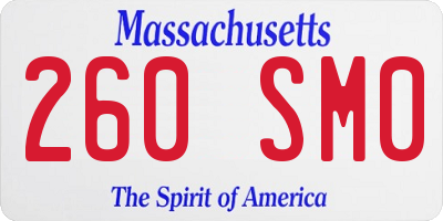 MA license plate 260SM0