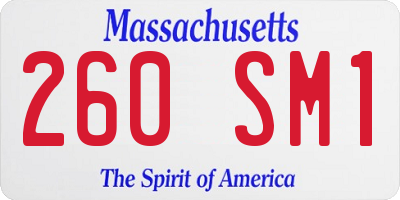 MA license plate 260SM1