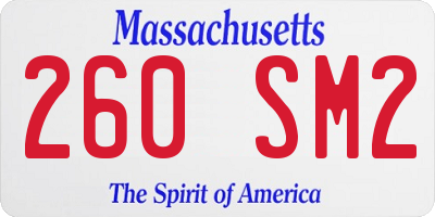MA license plate 260SM2
