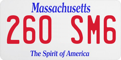 MA license plate 260SM6