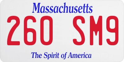 MA license plate 260SM9