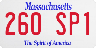 MA license plate 260SP1