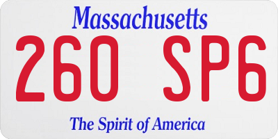 MA license plate 260SP6