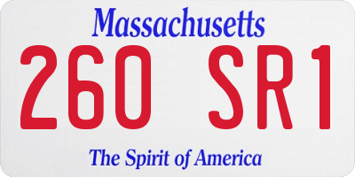 MA license plate 260SR1