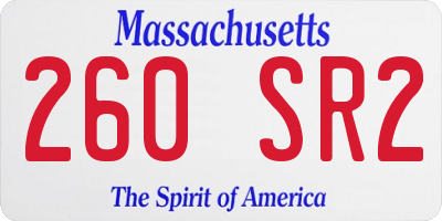 MA license plate 260SR2