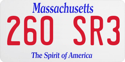 MA license plate 260SR3