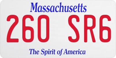 MA license plate 260SR6