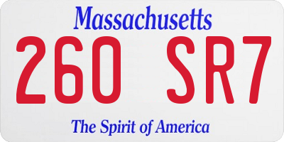 MA license plate 260SR7