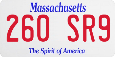 MA license plate 260SR9