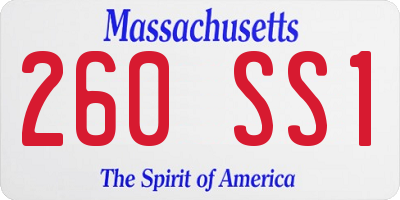 MA license plate 260SS1