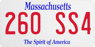 MA license plate 260SS4