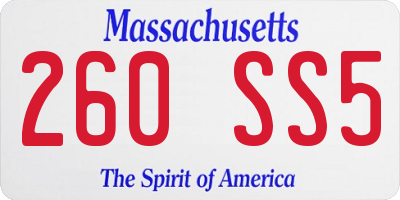 MA license plate 260SS5