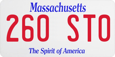 MA license plate 260ST0